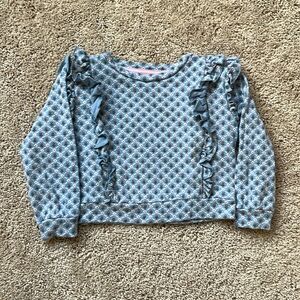 Mini Boden Size 3-4Y girls cute flower print pullover sweatshirt